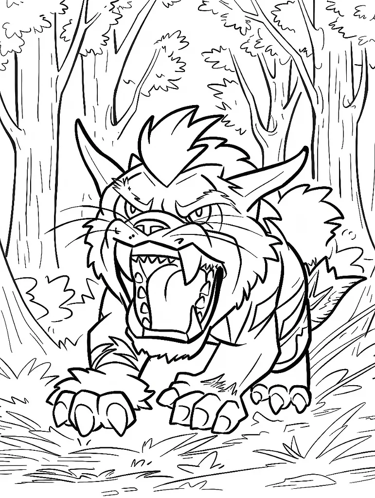 Incineroar Pokemon Coloring Page