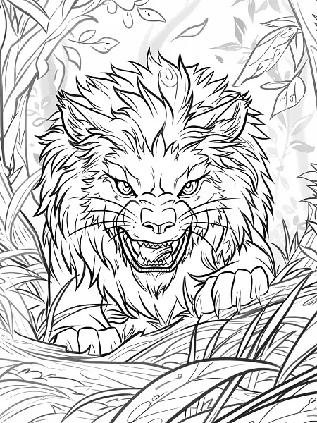 Durant Pokemon in Forest Coloring Page - 1