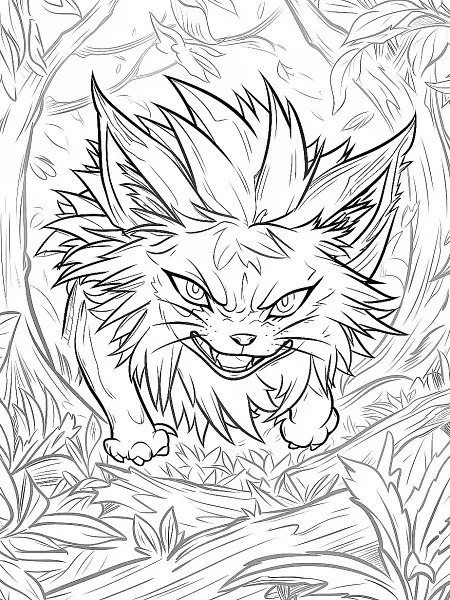 Durant Pokemon in Forest Coloring Page - 0