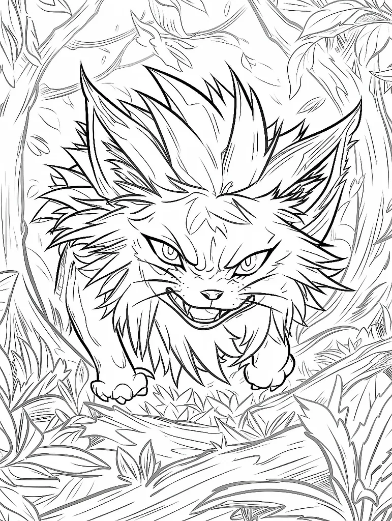 Durant Pokemon in Forest Coloring Page