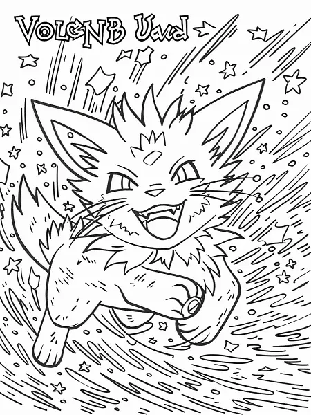 Volbeat Pokemon Coloring Page with Starry Night Background - 2