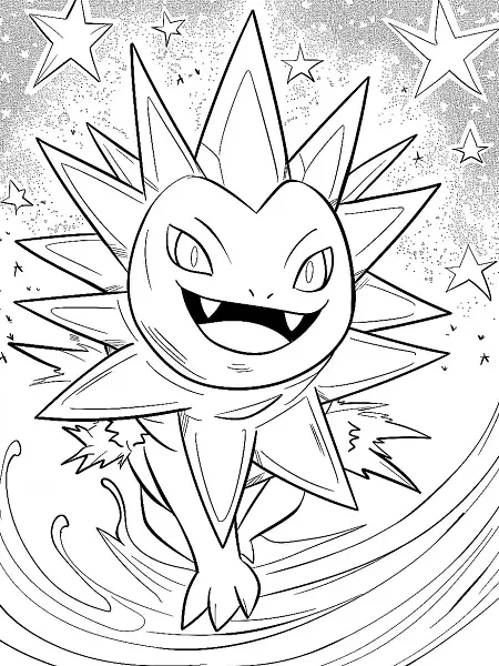 Volbeat Pokemon Coloring Page with Starry Night Background - 0