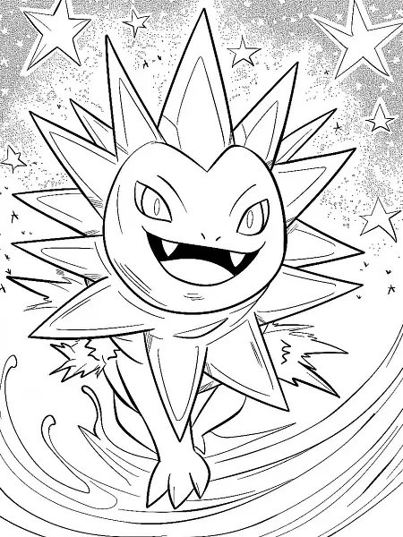 Volbeat Pokemon Coloring Page with Starry Night Background