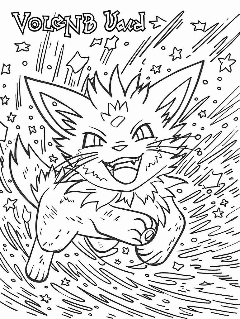 Volbeat Pokemon Coloring Page with Starry Night Background 3