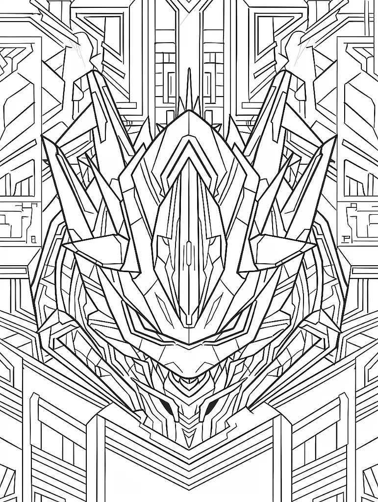 Ceruledge Pokemon Coloring Page with Futuristic Cityscape 2