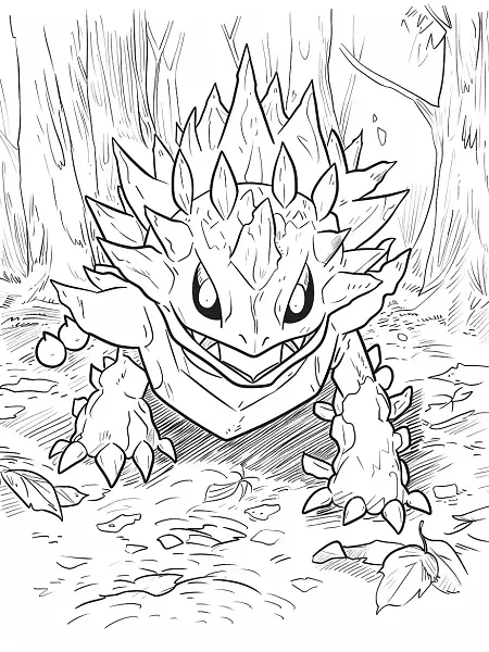 Zygarde Pokemon Coloring Page - Forest Adventure - 2