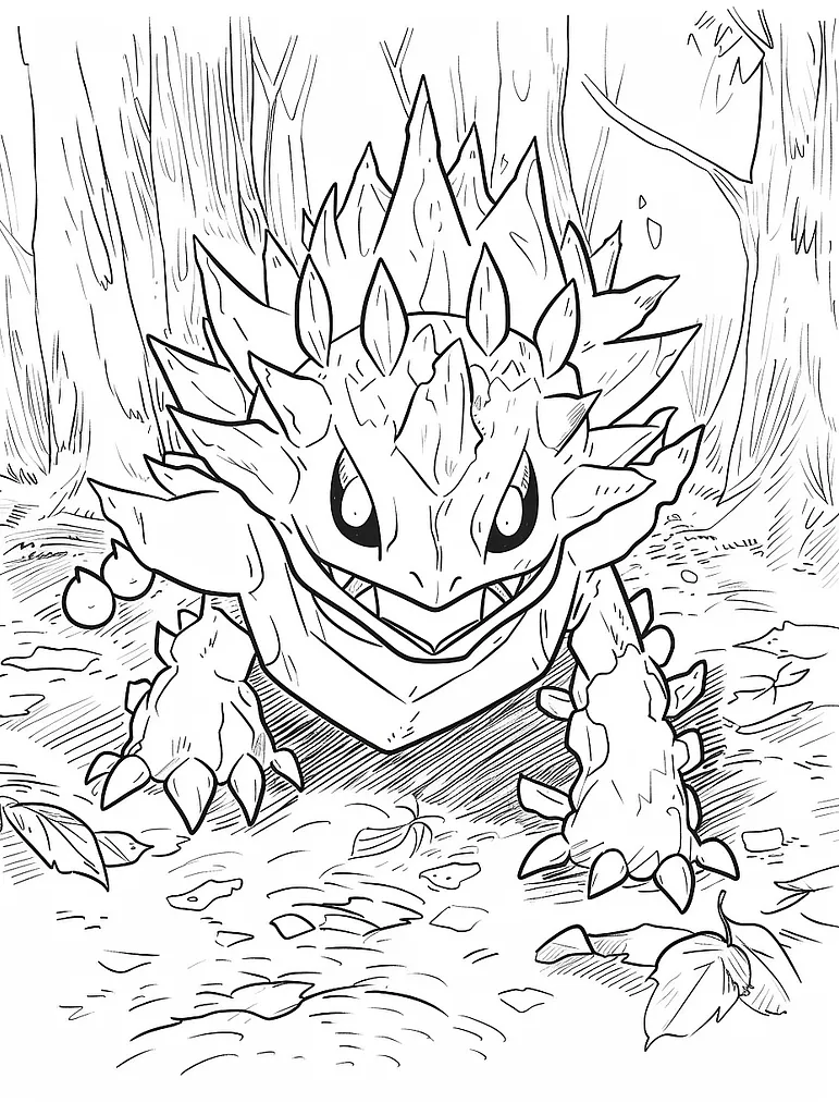 Zygarde Pokemon Coloring Page - Forest Adventure 3