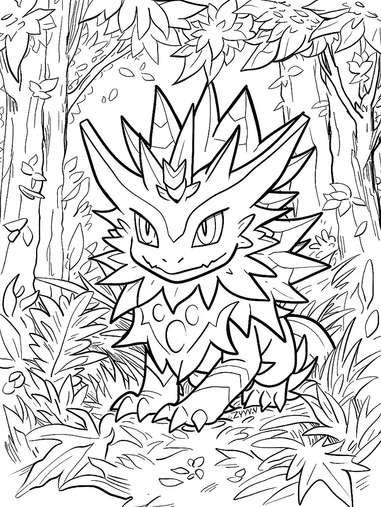 Zygarde Pokemon Coloring Page - Forest Adventure 2