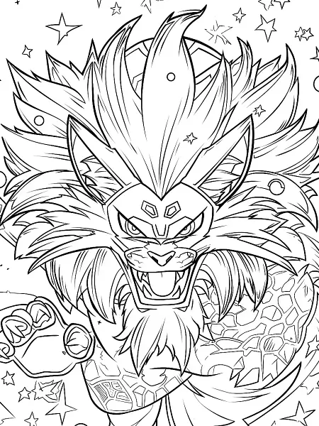 Eternatus Pokemon Coloring Page - Cosmic Stars Background - 1